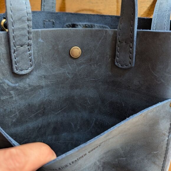Portland Leather Goods Cross Body Tote Blue - Picture 6 of 10